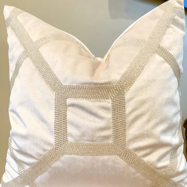 Ivory Luxe Cover With Translucent Beads – MAIROYAL HOME DESIGNS