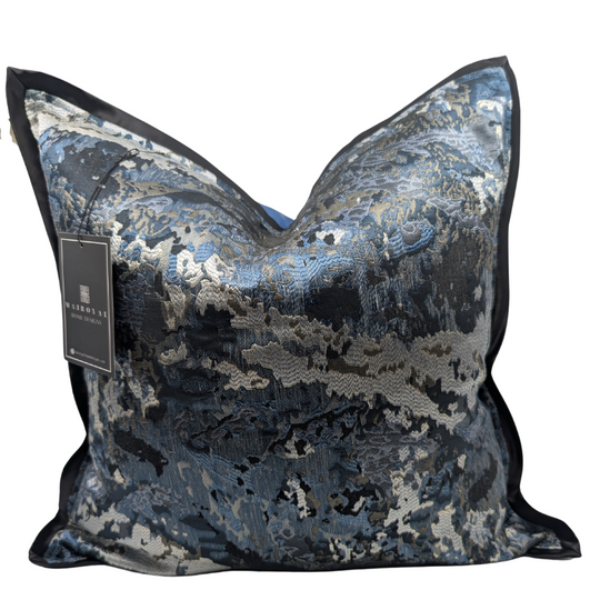 The je'Amour Luxe Cover in Mixed Blues, Metallic Grey and Black Trim