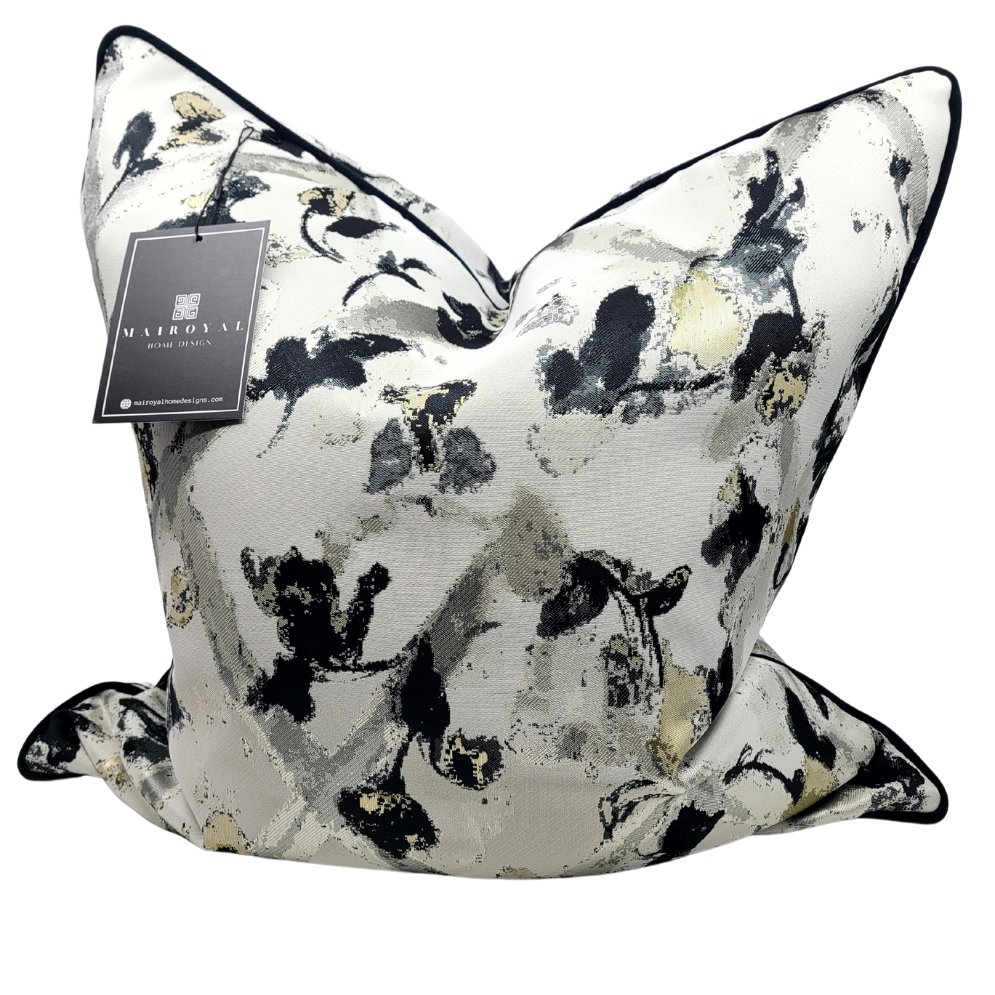Ink Wash Decorative" Cover in Black, White & Metallic Gold